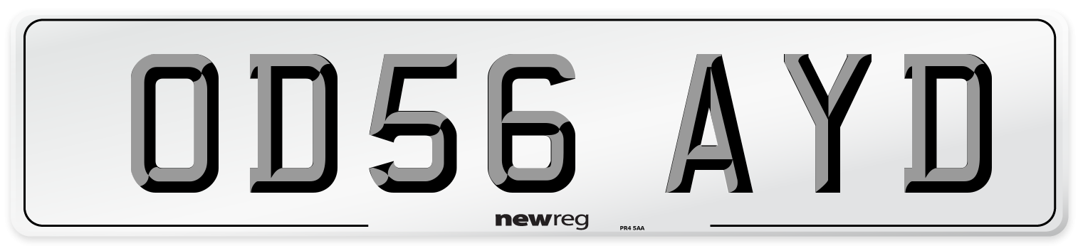 OD56 AYD Number Plate from New Reg